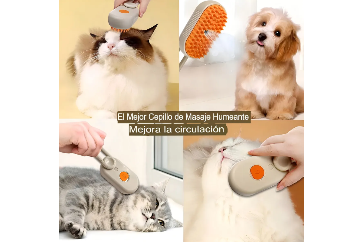 Cepillo a vapor para pelo de mascotas